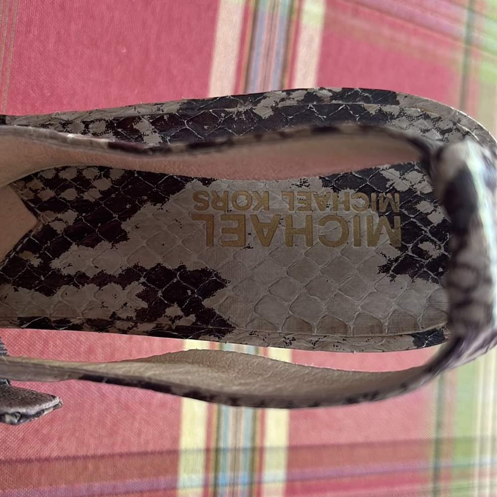 Michael Michael Kors Python Sandals With Gold Tri… - image 5